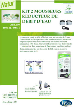 Image de 2 mousseurs reducteurs de débit + 1 clé -  AER100