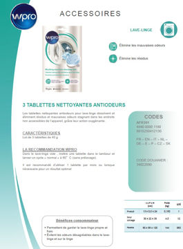 Image de 3 tablettes antiodeurs pour lave-linge  AFR301