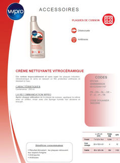 Image sur Crème nettoyante vitrocéramique 250 ml - VTC101