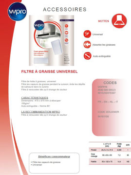 Image de Filtre de hotte à graisse universel - UGF016