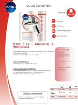 Image de Filtre universel à graisse et à charbon 2 en 1 - UCF016