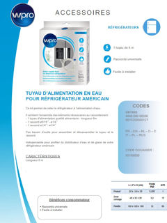 Image sur Kit alimentation en eau pour réfrigérateur US UKT002