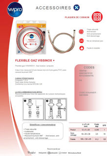 Image sur Flexible gaz VISSINOX+ Butane/Propane 1,5m - TBV150