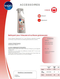 SCR300 - Grattoir pour plaque vitrocéramique - WPRO 484000008546